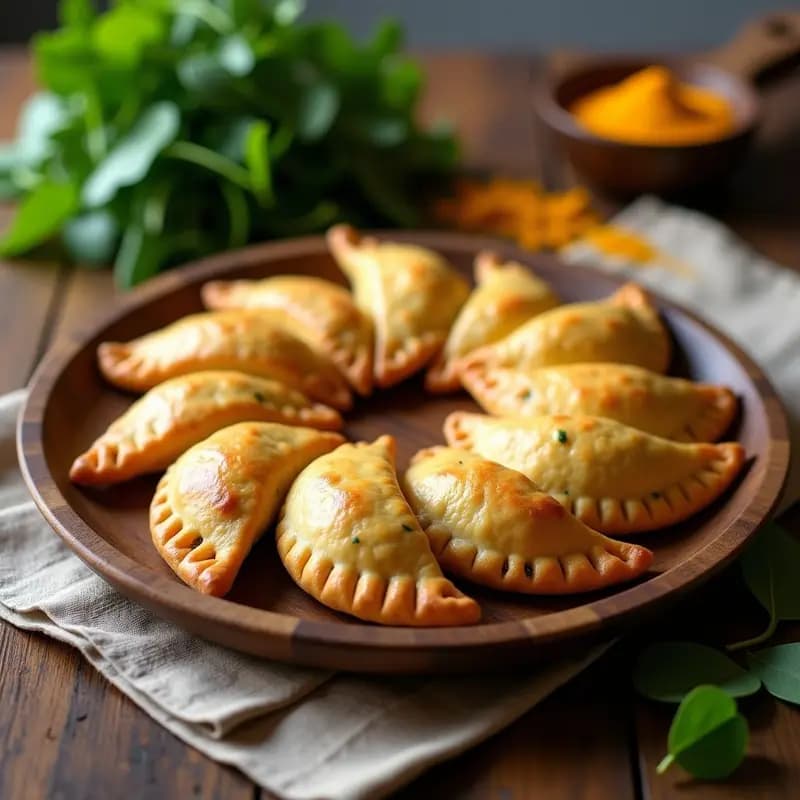 Empanadas de Yautía y Espinacas con Queso de Cúrcuma: Receta Puertorriqueña Sin Gluten en Thermomix
