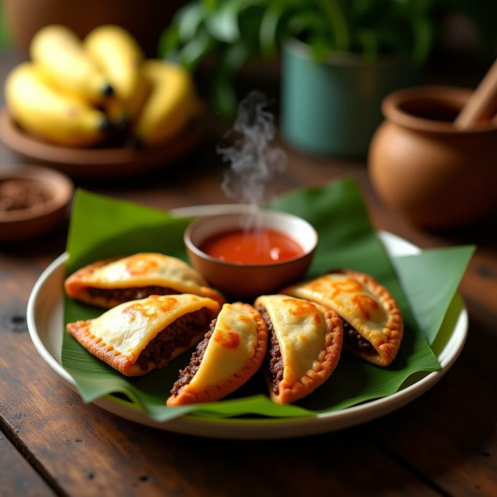 Empanadas de Yautía Morada con Relleno de Carne de Res y Aceitunas: Receta Puertorriqueña