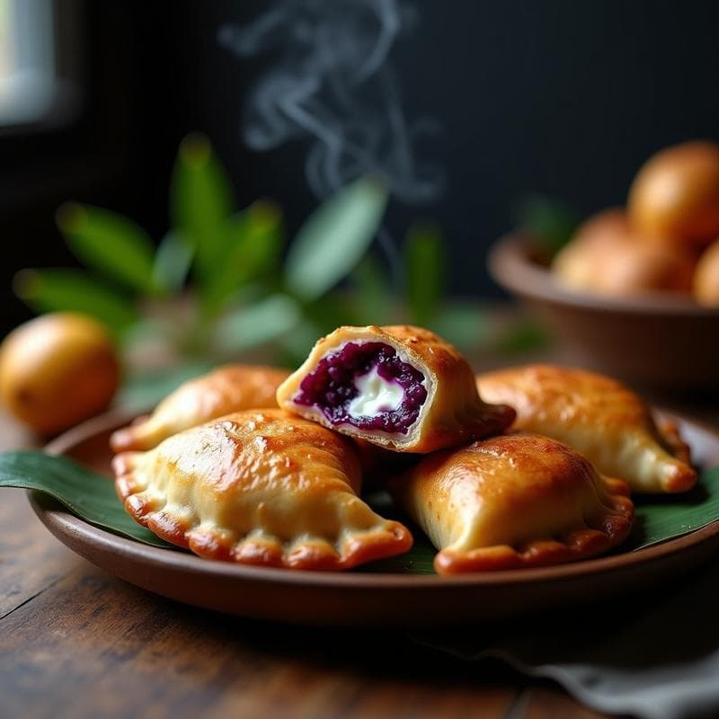 Empanadas de Yautía Morada y Queso de Cabra: Receta Puertorriqueña en Airfryer