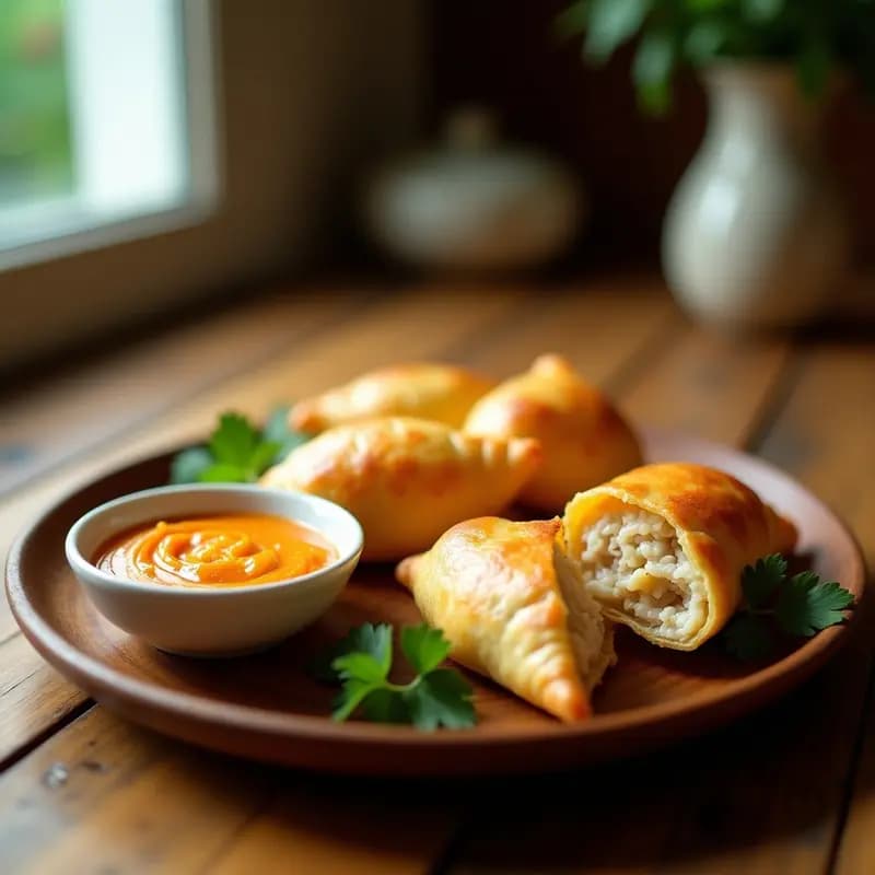 Empanadas de Masa de Yuca y Bacalao con Mojo de Naranja: Receta Cubana en Airfryer