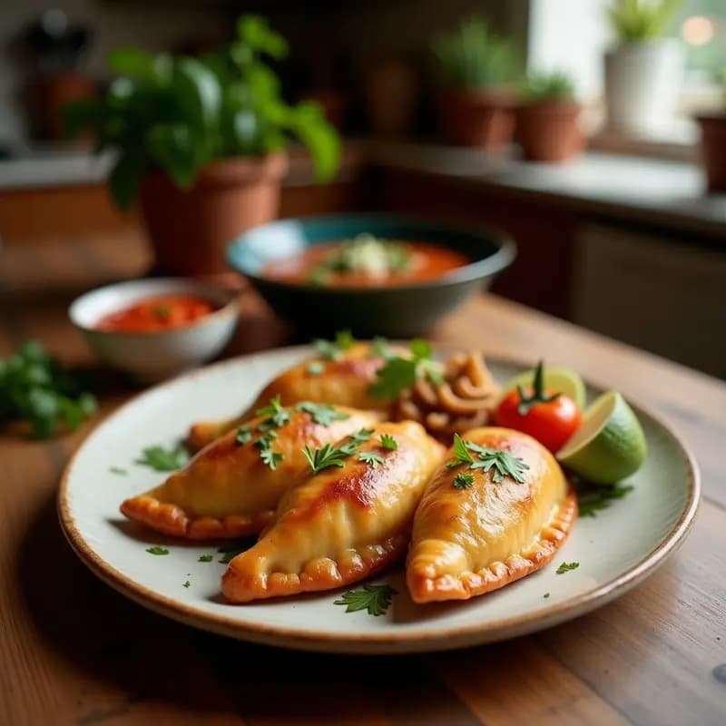 Empanadas de Yuca y Carne de Cangrejo con Salsa de Chile Habanero: Receta Colombiana en Airfryer