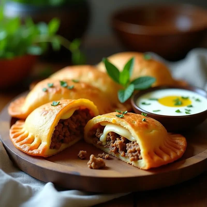 Empanadas de Yuca Rellenas de Carne Mechada y Queso Halloumi: Receta Colombiana-Venezolana