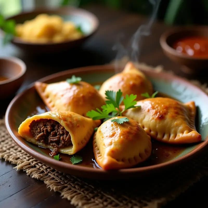 Empanadas de Yuca Rellenas de Carne Mechada: Receta Colombiana Keto y Sin Harina