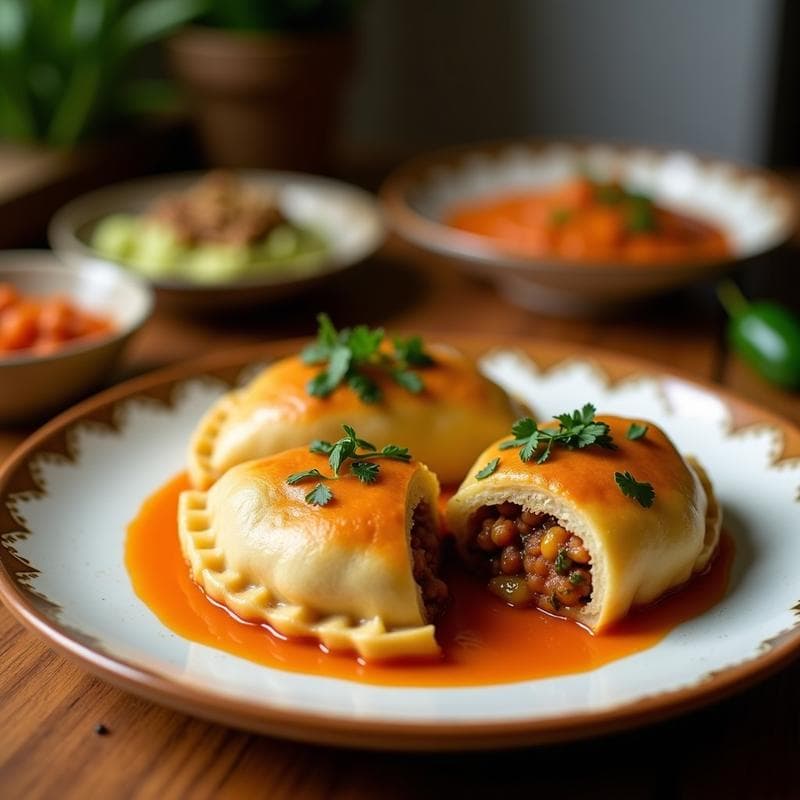 Empanadas de Yuca y Chorizo Vegetal con Mojo de Naranja: Receta Colombiana Sin Gluten