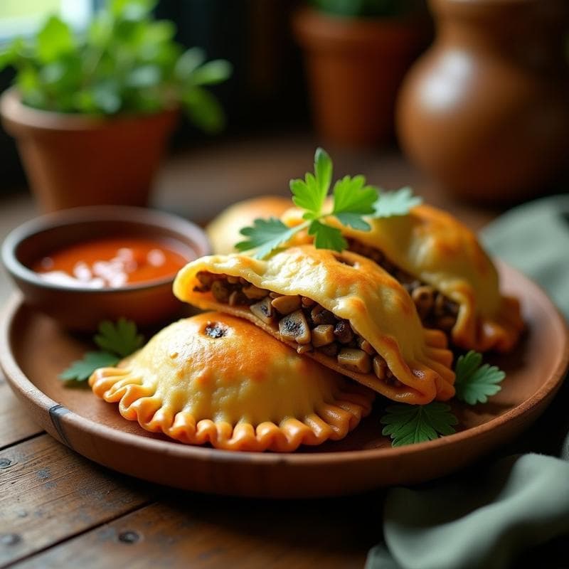 Empanadas de Yuca y Corneja (hongo silvestre): Receta Colombiana Vegana Crujiente