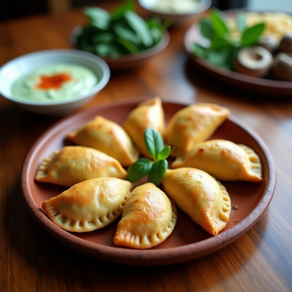 Empanadas de Masa de Yuca Rellena de Espinacas y Champiñones: Receta Colombiana Sin Gluten