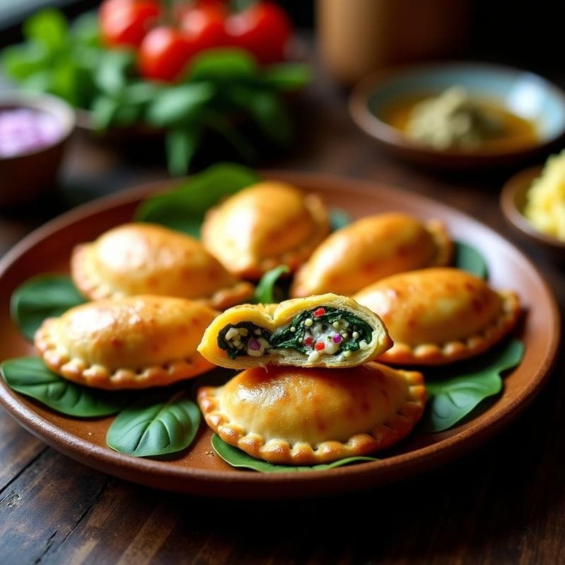Empanadas de Yuca y Espinacas con Queso de Anacardos: Receta Sin Gluten en Olla Express