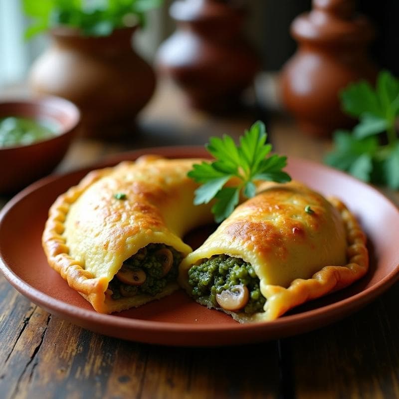 Empanadas de Yuca y Espirulina con Relleno de Hongos Ostra: Receta Venezolana Sin Harina