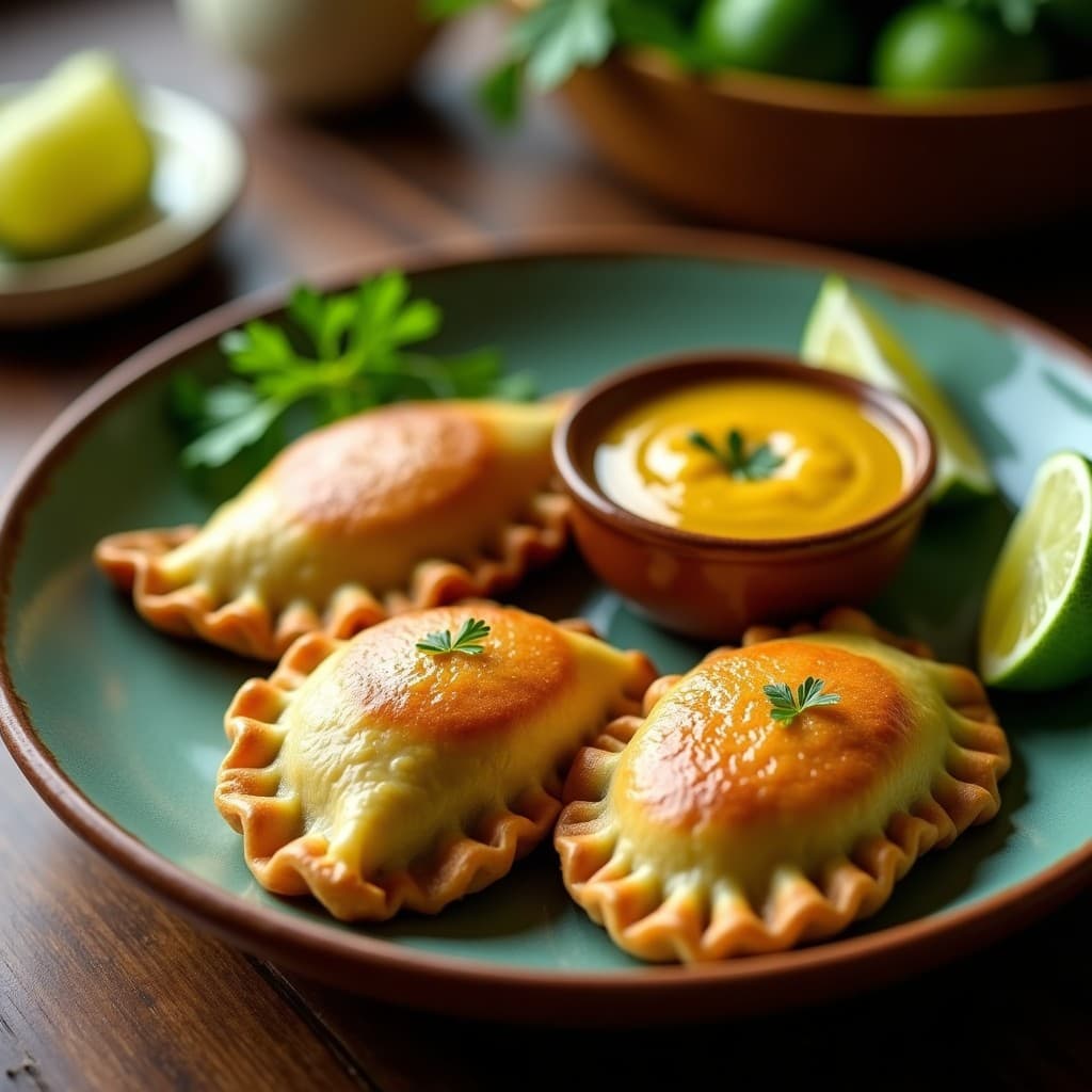 Empanadas de Yuca y Espirulina con Salsa de Guayaba: Receta Brasileña Sin Harina