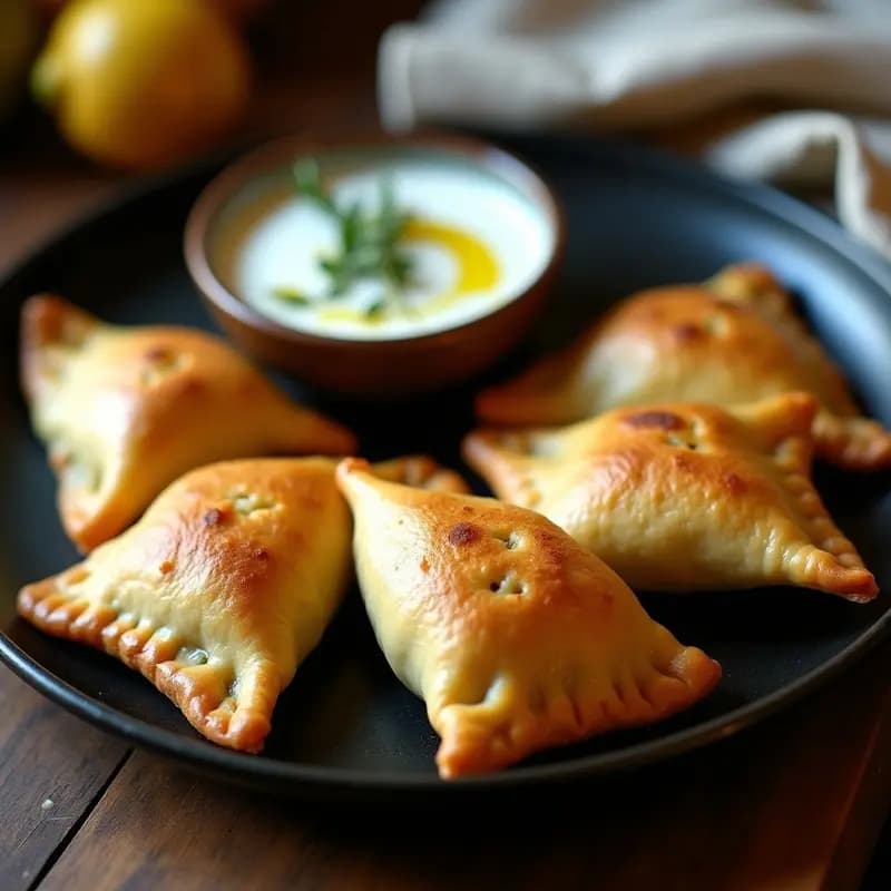 Empanadas de Masa de Yuca Rellenas de Hongos Shimeji y Queso Azul Vegano