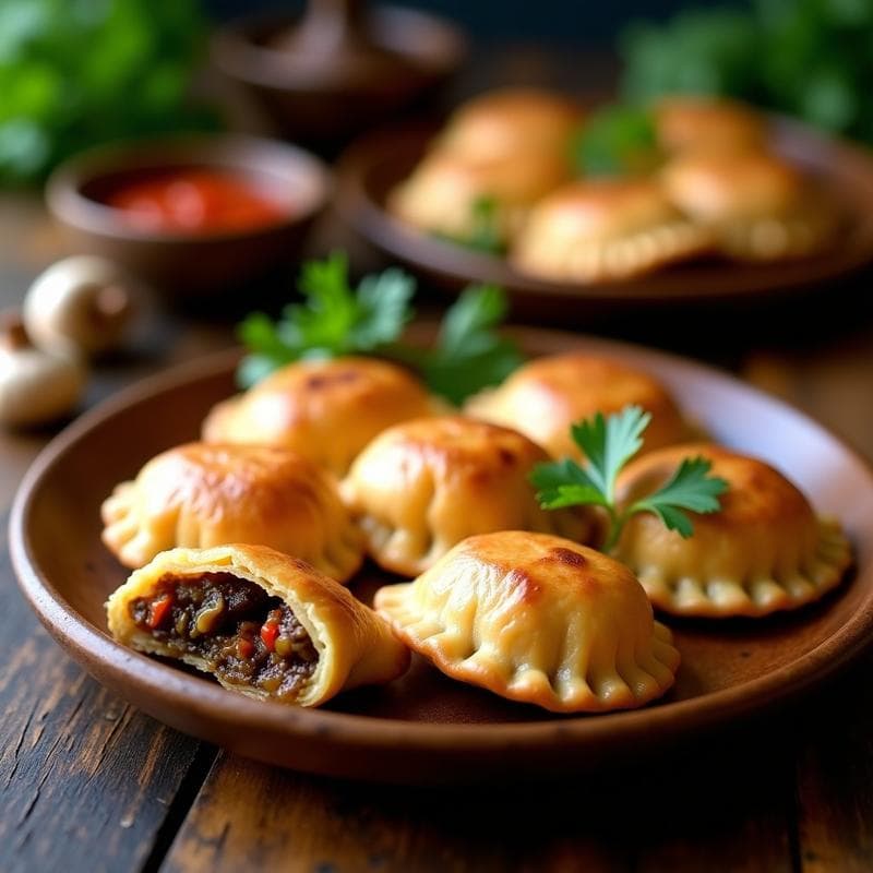 Empanadas de Masa de Yuca y Relleno de Hongos Shimeji: Receta Colombiana en Airfryer