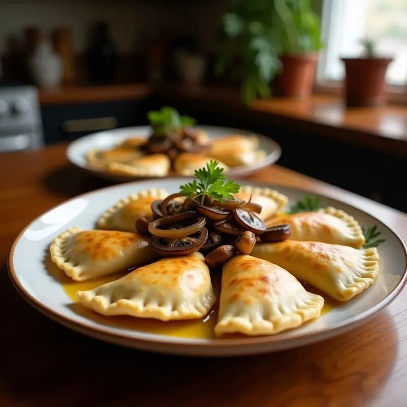 Empanadas de Masa de Yuca con Relleno de Hongos Shitake y Cebolla Caramelizada: Receta Brasileira Vegana