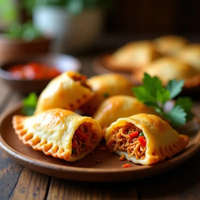 Empanadas de Yuca y Jackfruit Desmenuzado: Aperitivo Colombiano Vegano en Airfryer