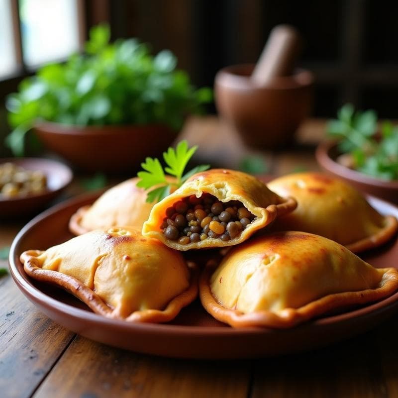 Empanadas de Masa de Yuca con Picadillo de Lentejas y Pasas: Receta Colombiana Sin Gluten