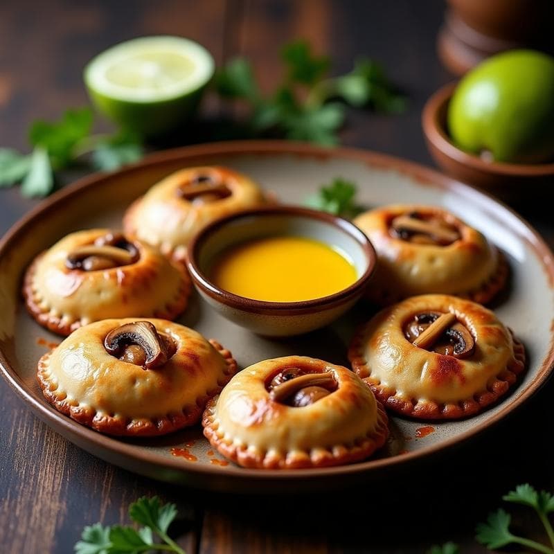Empanadas de Yuca Morada Rellenas de Hongos Shitake: Receta Peruana Sin Gluten en Airfryer