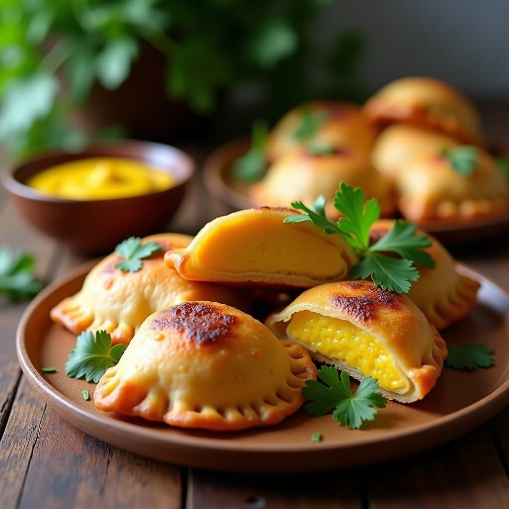 Empanadas de Yuca Morada con Relleno de Queso de Cúrcuma: Receta Peruana Vegana en Airfryer