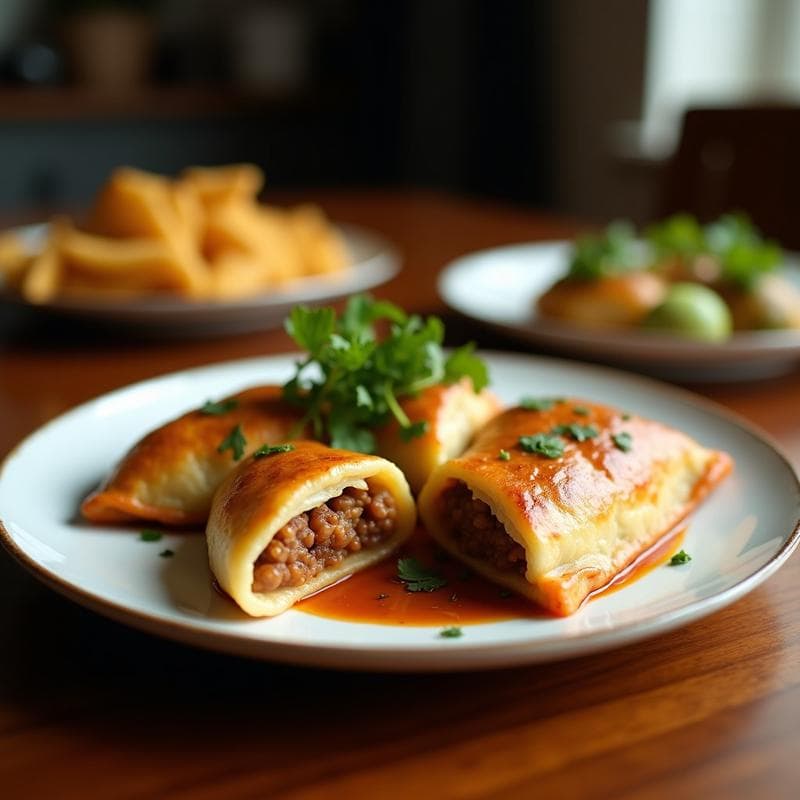 Empanadas de Yuca y Morcilla Vegana con Salsa de Chimichurri: Receta Colombiana en Airfryer