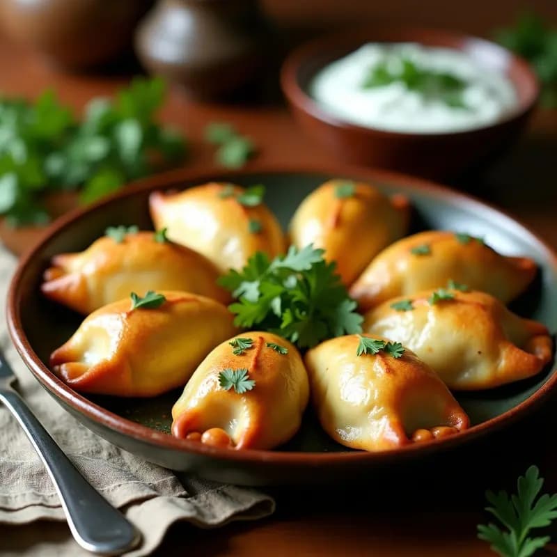 Empanadas de Yuca y Moringa Rellenas de Pollo al Curry: Receta Filipina en Olla Lenta