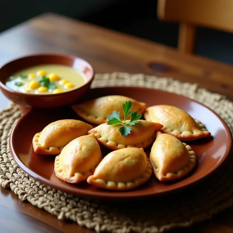 Empanadas de Yuca y Pollo al Estilo Colombiano: Receta en Airfryer con Ajiaco de Acompañamiento