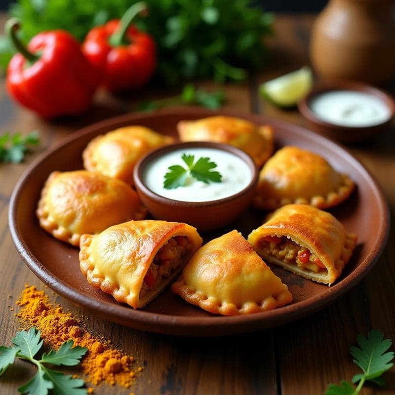 Empanadas de Yuca y Pollo al Curry: Receta Colombiana Crujiente en Olla Express