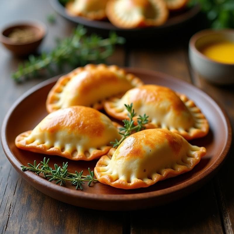 Empanadas de Masa de Yuca Rellenas de Pollo y Hierbas Provenzales: Receta Francesa en Airfryer
