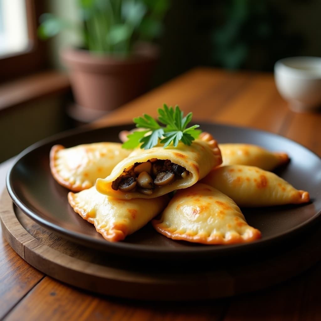 Empanadas de Masa de Yuca y Queso de Castañas con Relleno de Champiñones: Receta Sin Gluten en Olla Exprés
