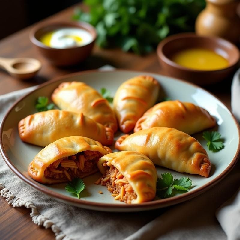 Empanadas de Yuca con Relleno de Pollo al Ají Panca: Receta Peruana en Airfryer