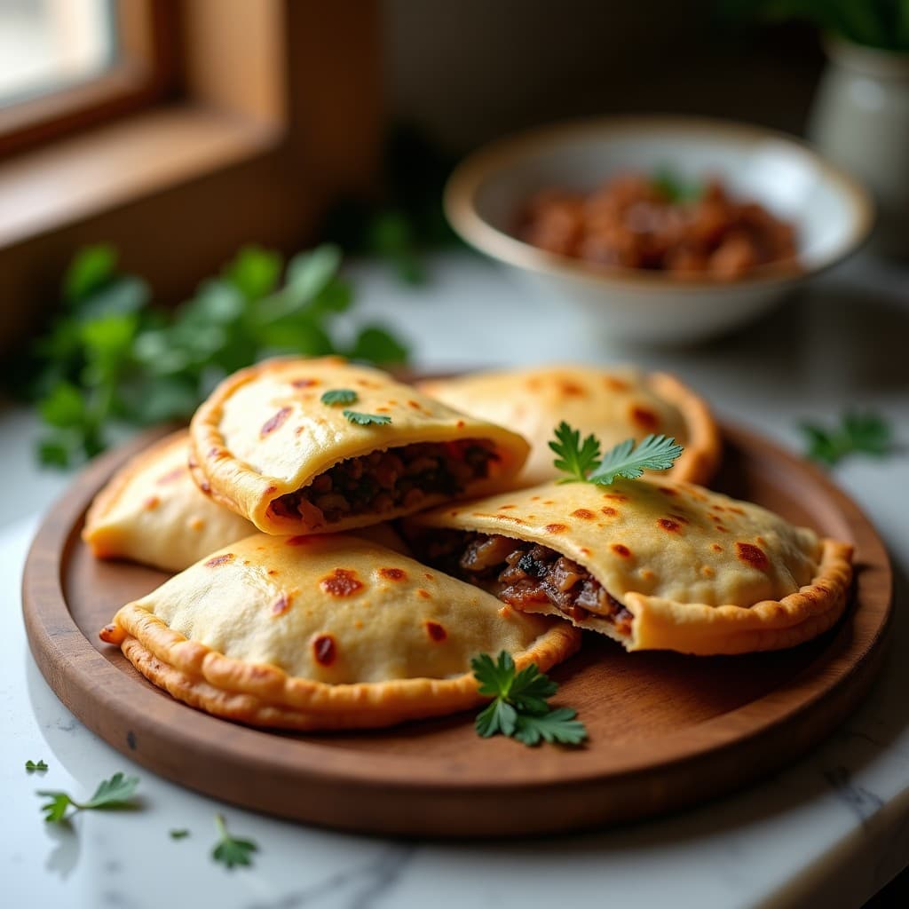 Empanadillas de Masa de Almendra con Relleno de Hongos Shitake y Cebolla Morada: Receta Vegana y Elegante