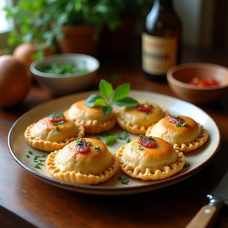 Empanadillas de Masa de Almendra con Relleno de Pimiento del Padrón y Anchoas: Receta Keto en Airfryer