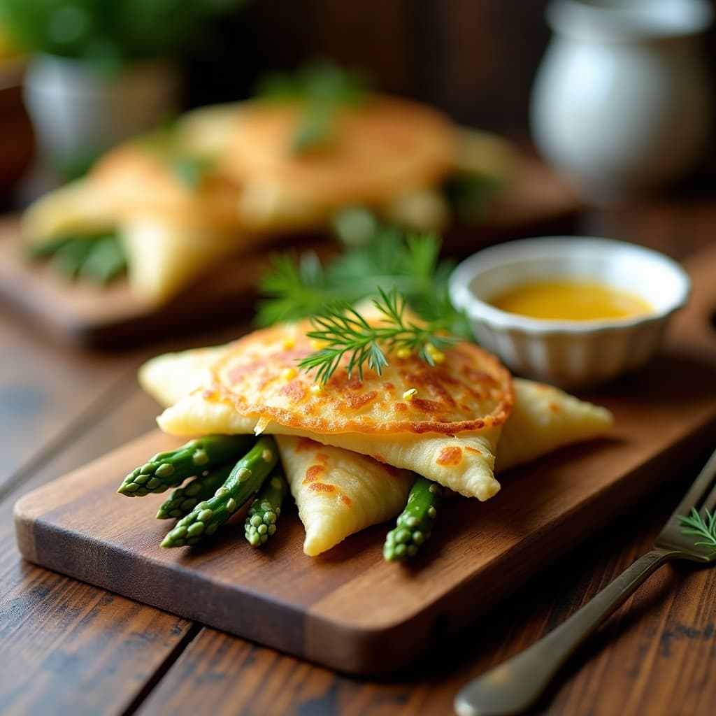 Empanadillas de Harina de Arroz y Espárragos con Salsa de Limón Confitado: Receta Vegana Sin Gluten