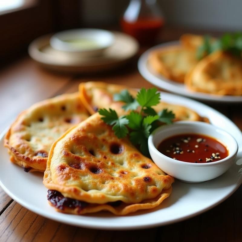 Empanadillas de Batata Morada y Espinacas con Salsa de Tamarindo: Receta India en Airfryer