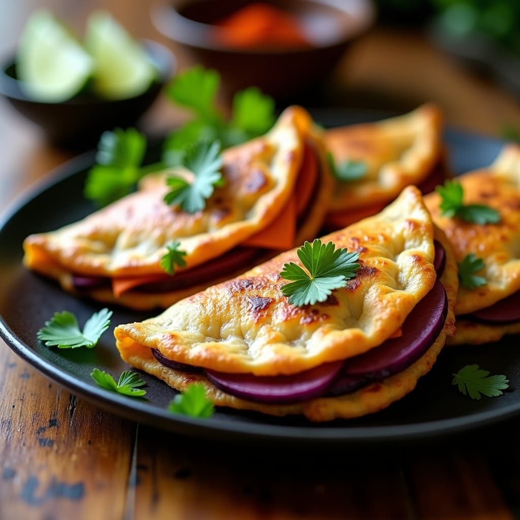 Empanadillas de Batata Morada y Queso de Anacardos: Receta Brasileña Vegana en Airfryer