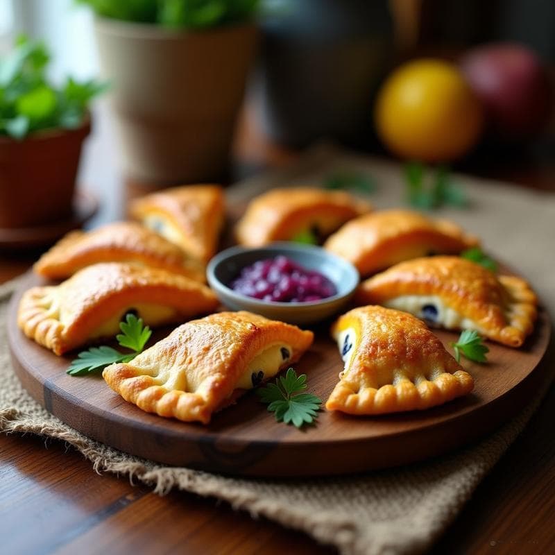 Empanadillas de Batata Morada y Queso Azul con Costra de Semillas de Girassol: Aperitivo Dulce-Salado en Airfryer