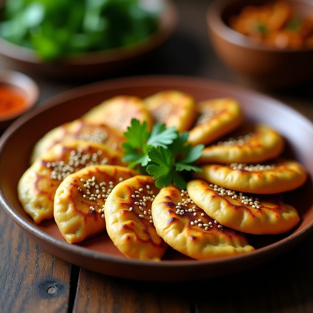 Empanadillas de Masa de Berenjena Rellena de Berbere y Lentejas: Receta Etíope Vegana en Airfryer