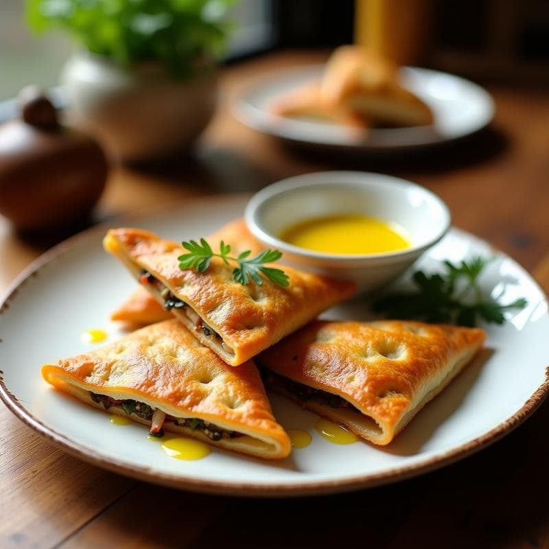 Empanadillas de Berenjena y Merluza con Salsa de Azafrán: Receta Española en Airfryer