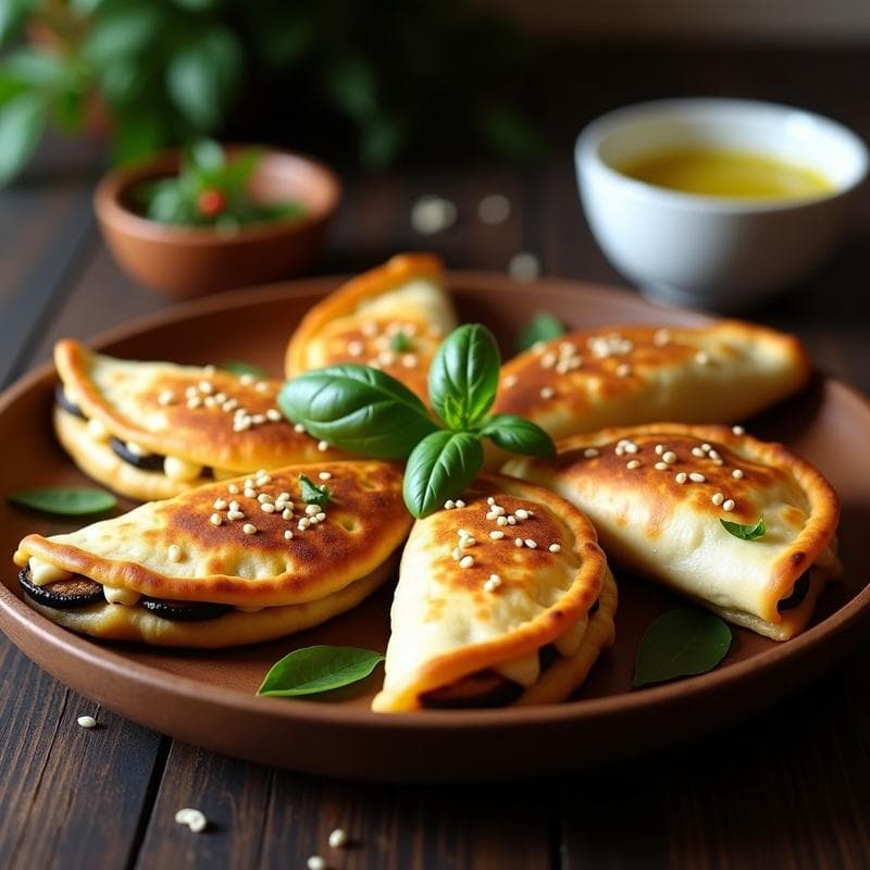 Empanadillas de Berenjena Asada y Queso de Almendras: Receta Vegana en Airfryer