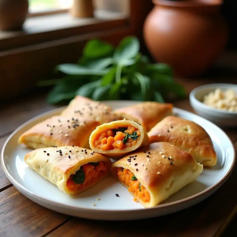 Empanadillas de Boniato y Espinacas con Masa de Arroz: Receta Sin Gluten y Vegana en Olla Express