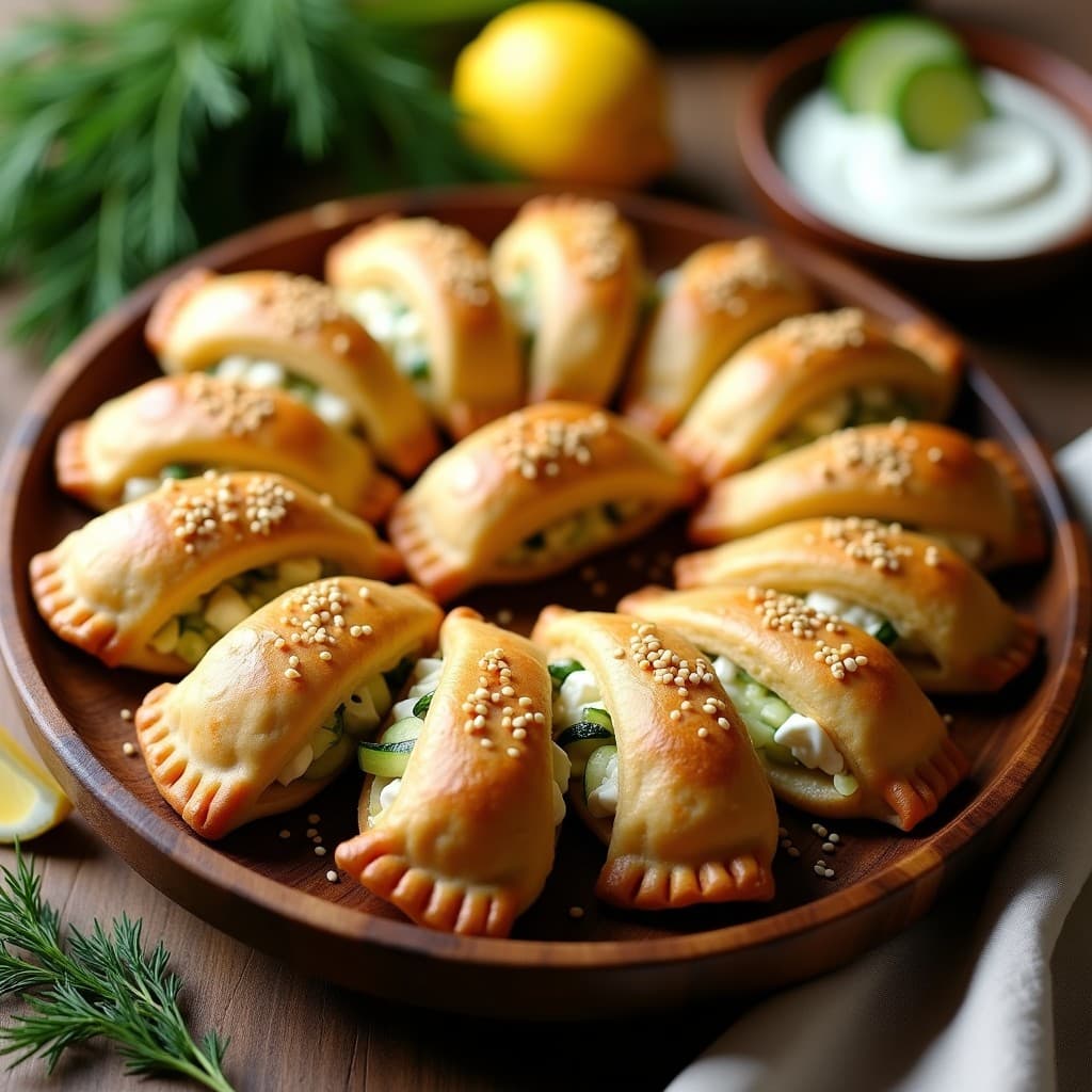 Empanadillas de Calabacín y Queso Feta con Masa de Espelta: Receta Griega en Thermomix