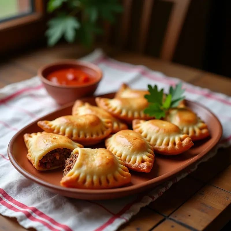 Empanadillas de carne con salsa de tomate casera: Receta Gallega para Meriendas