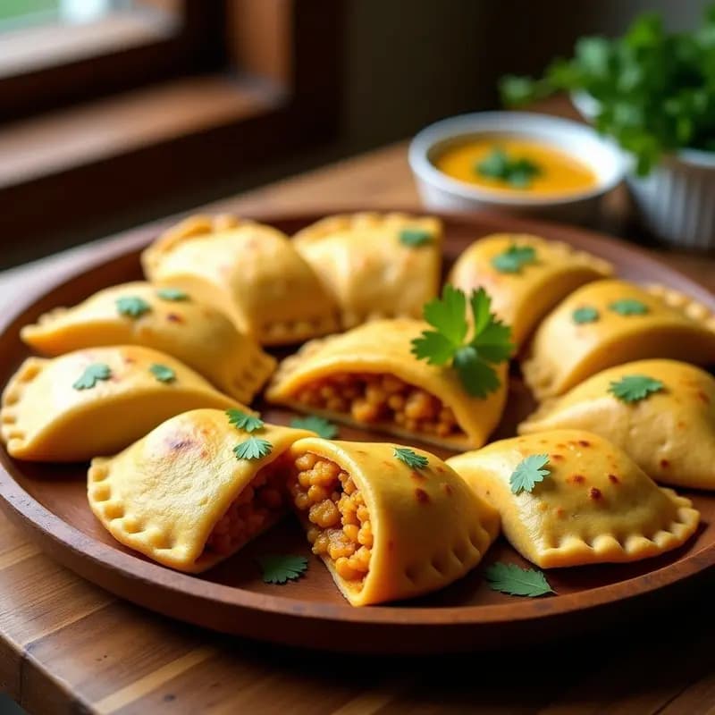 Empanadillas de Masa de Cassava con Relleno de Jackfruit al Curry: Receta Vegana Sin Gluten