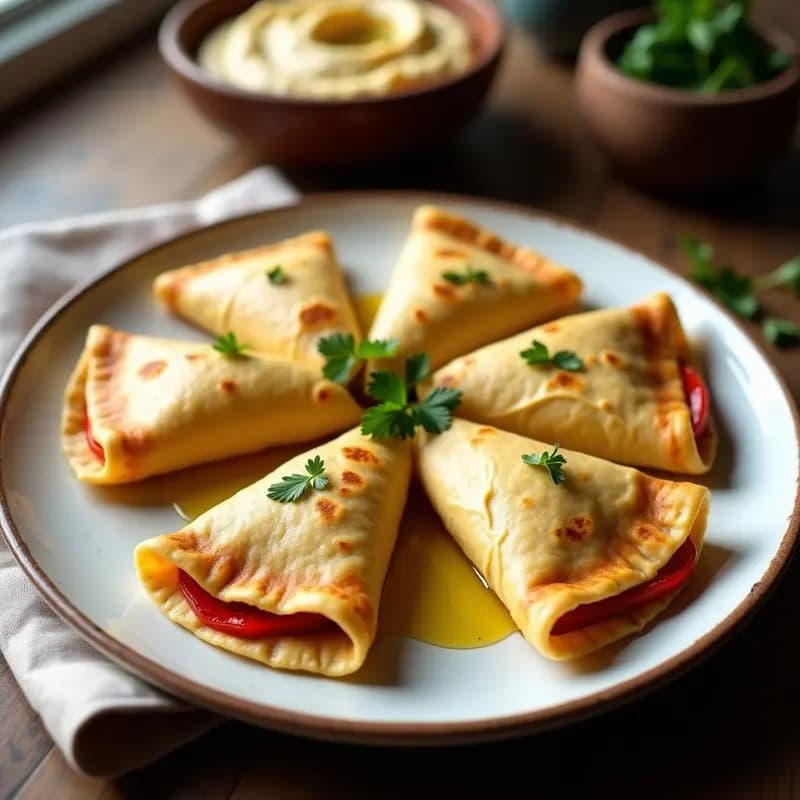 Empanadillas de Masa de Cassava Rellenas de Pimiento Asado y Queso de Cajú: Receta Vegana Sin Gluten