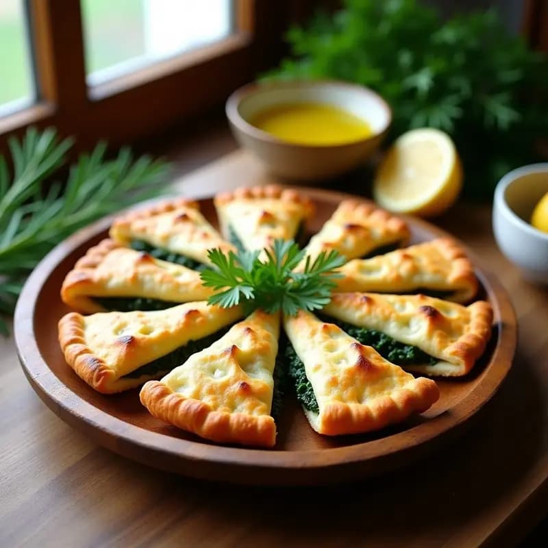 Empanadillas de Cauliflower Crust con Relleno de Espinacas y Queso Feta: Receta Griega en Airfryer