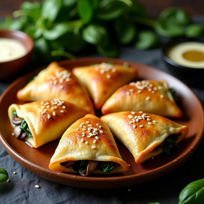 Empanadillas de Champiñones Portobello y Espinacas con Masa de Coliflor: Receta Keto y Sin Harina
