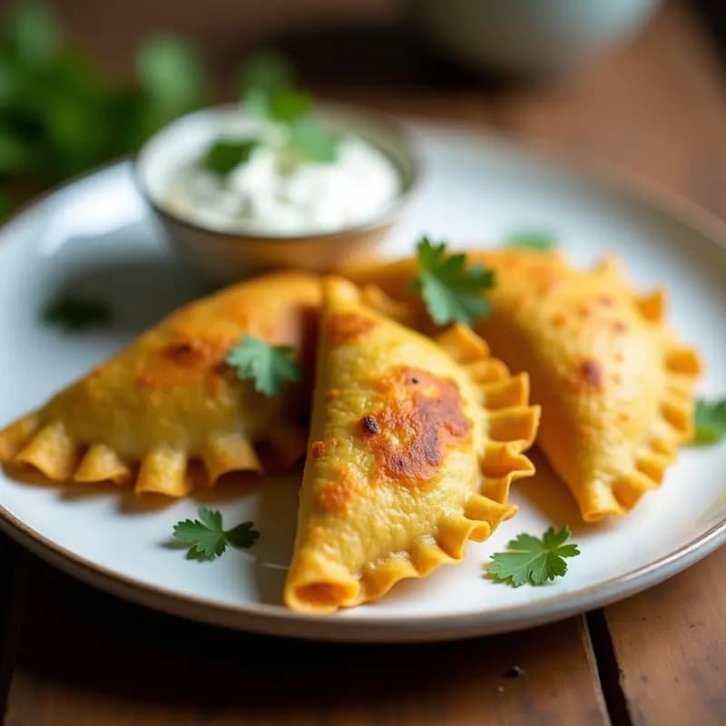 Empanadillas de Masa de Col y Relleno de Pollo al Curry: Receta Rápida en Airfryer