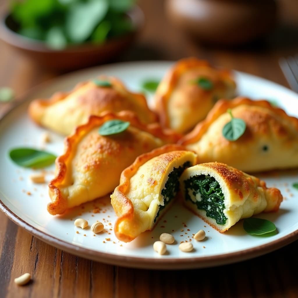 Empanadillas de Masa de Coliflor Rellenas de Espinacas y Piñones: Receta Keto en Airfryer