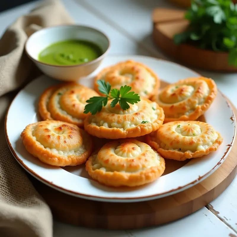 Empanadillas de Masa de Coliflor y Gambas con Mojo Verde: Receta Canaria Keto