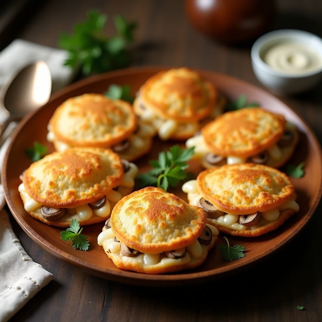 Empanadillas de Masa de Coliflor Rellenas de Hongos Shimeji y Queso de Anacardos: Receta en Airfryer