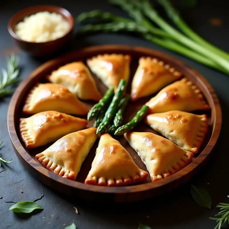 Empanadillas de Espárragos y Chinchulines con Masa Integral: Receta Española Tradicional