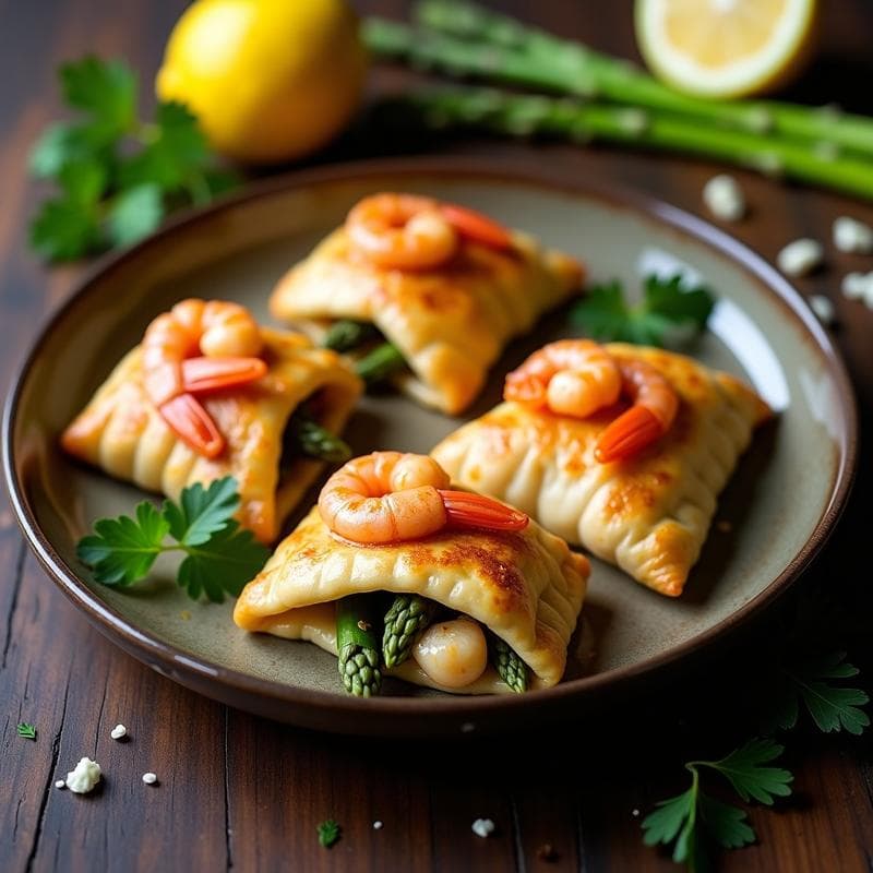 Empanadillas de Espárragos Trigueros y Gambas: Receta en Thermomix con Masa Integral
