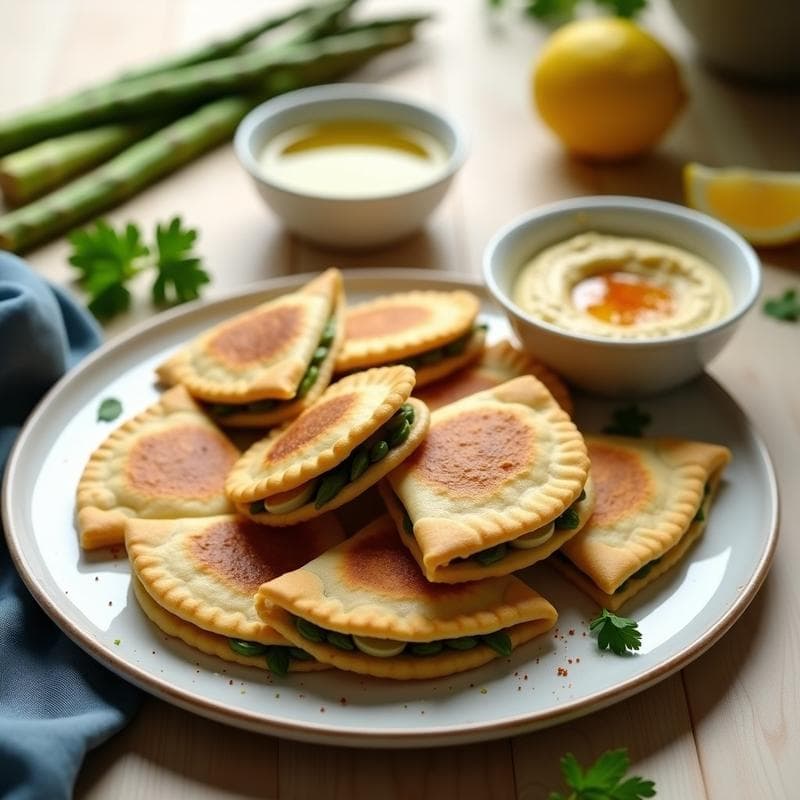Empanadillas de Espárragos y Hummus con Masa de Harina de Guisante: Receta Sin Gluten en Airfryer